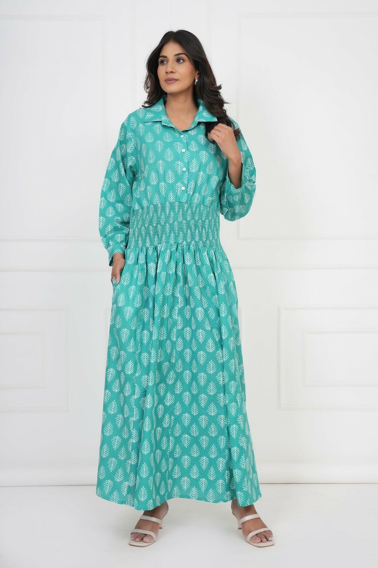 Classic Shirt Dress - Green image 1
