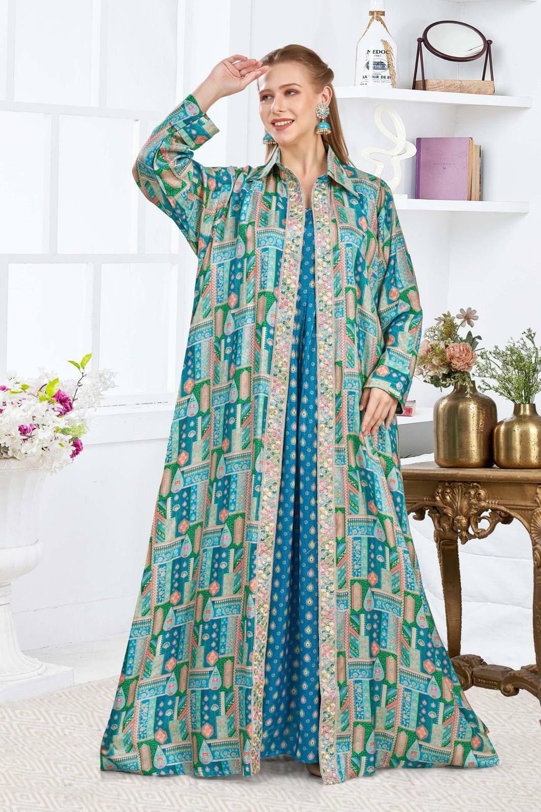 Cotton Sateen Dress Set - Blue image 0