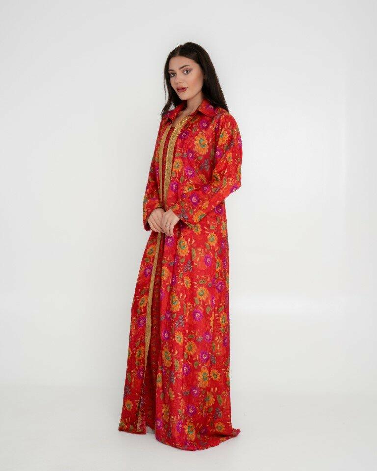 Cotton Sateen Dress Set - Red image 2