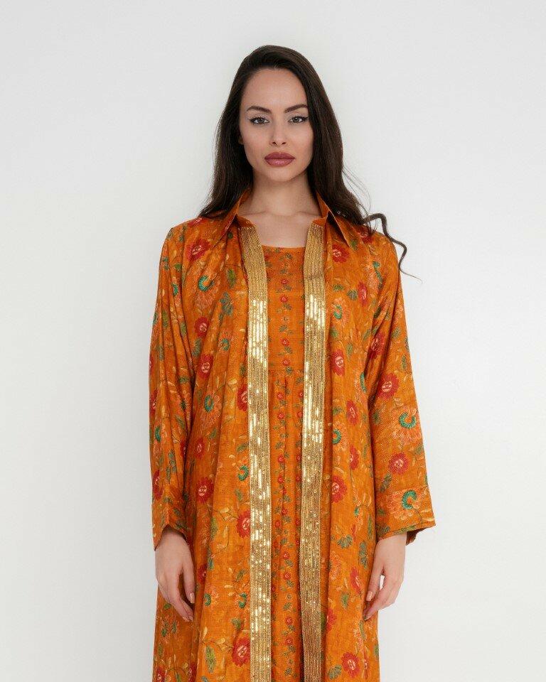 Cotton Sateen Dress Set - Yellow image 1