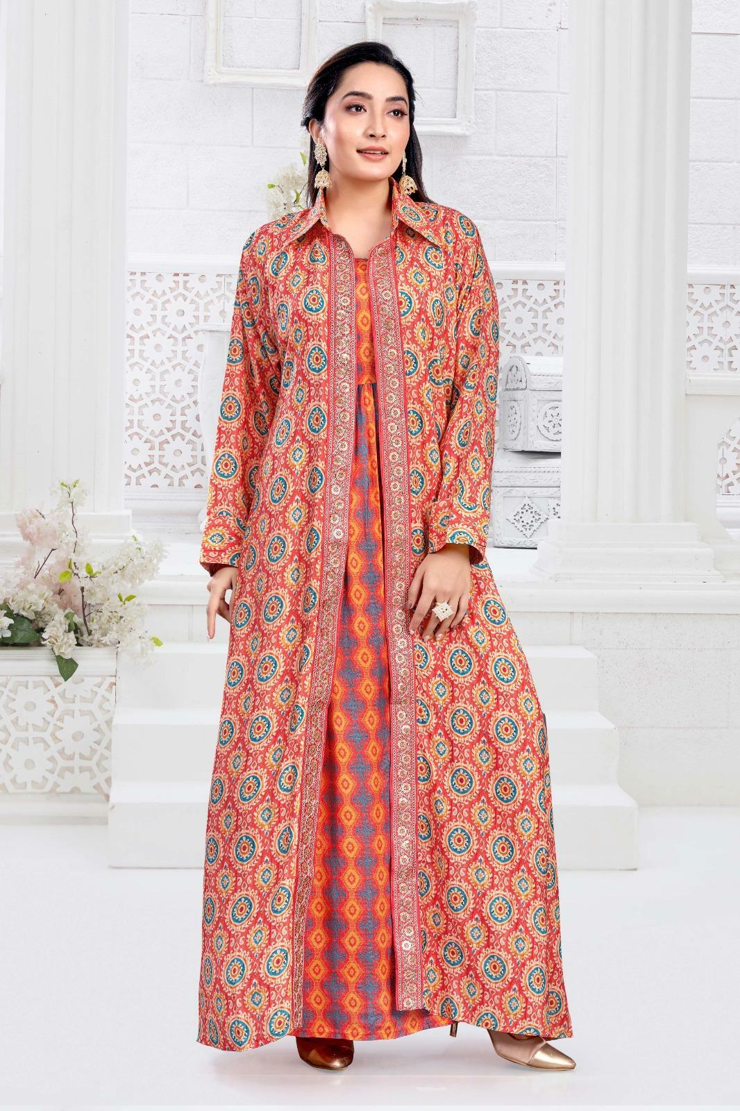 Cotton Sateen Dress Set - Orange image 0