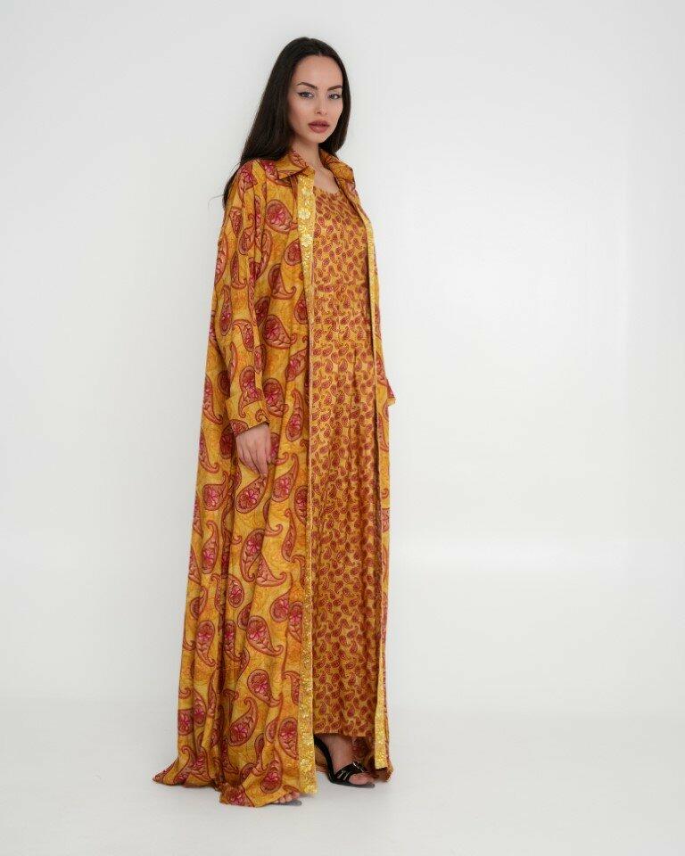 Cotton Sateen Dress Set - Yellow image 2