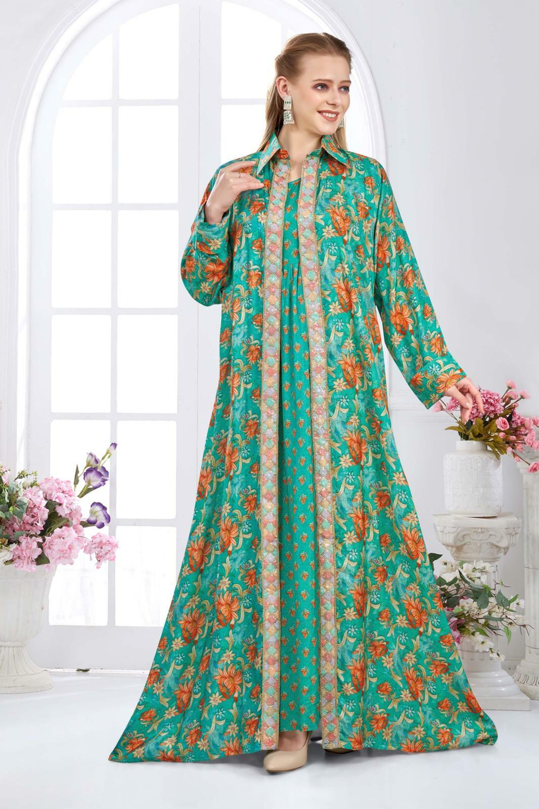 Cotton Sateen Dress Set - Green image 0