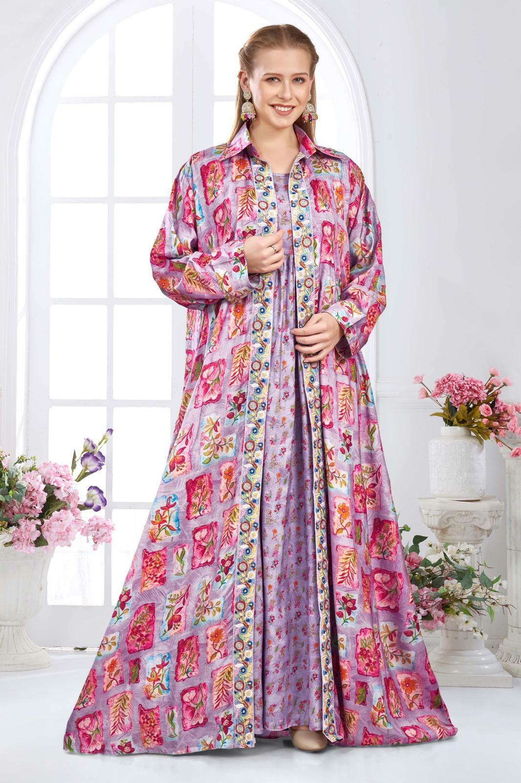 Cotton Sateen Dress Set - Purple image 0