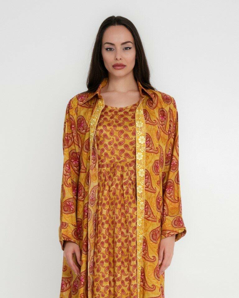 Cotton Sateen Dress Set - Yellow image 1