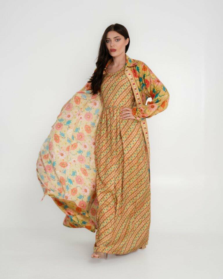 Cotton Sateen Dress Set - Yellow image 4