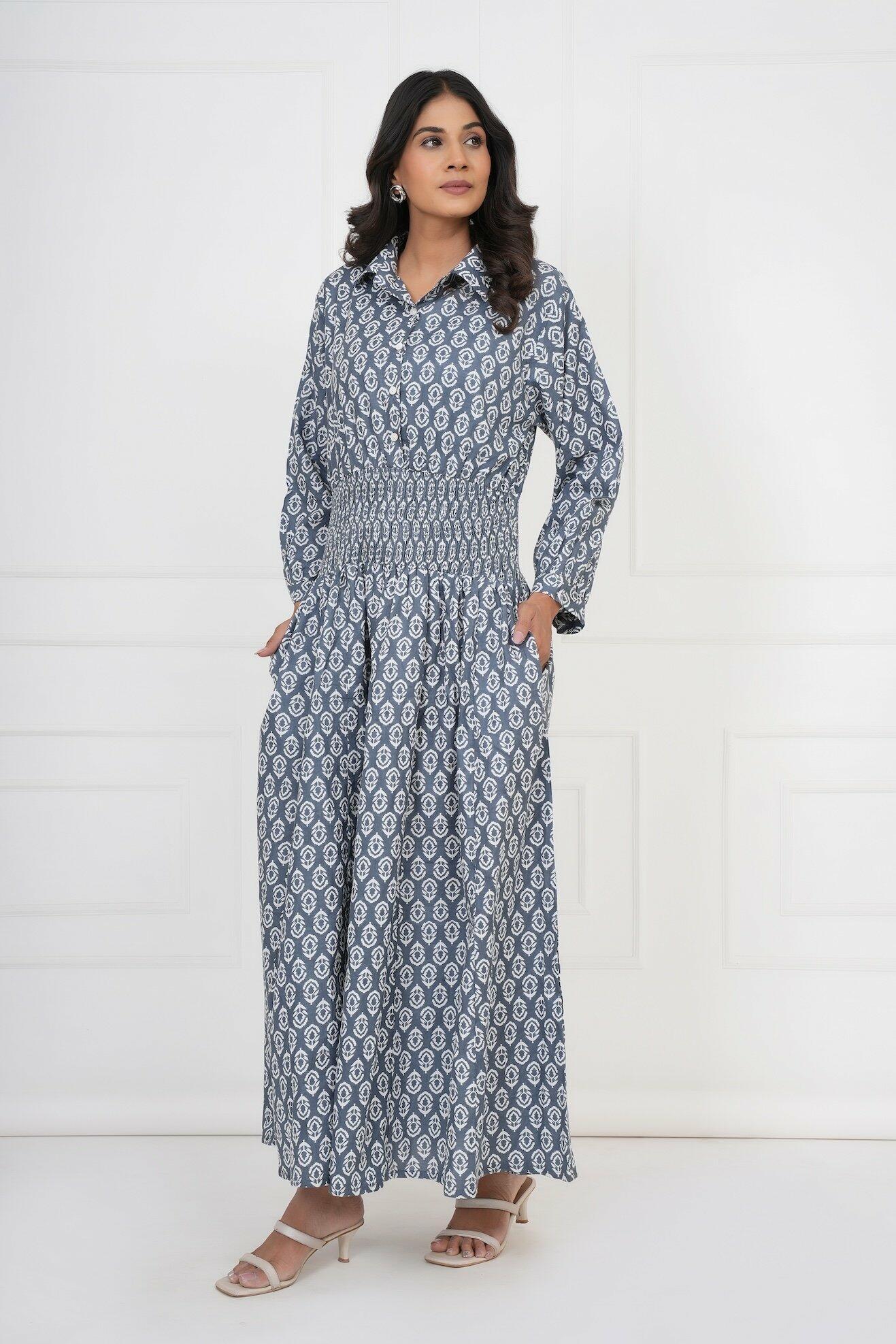 Classic Shirt Dress - Blue image 3