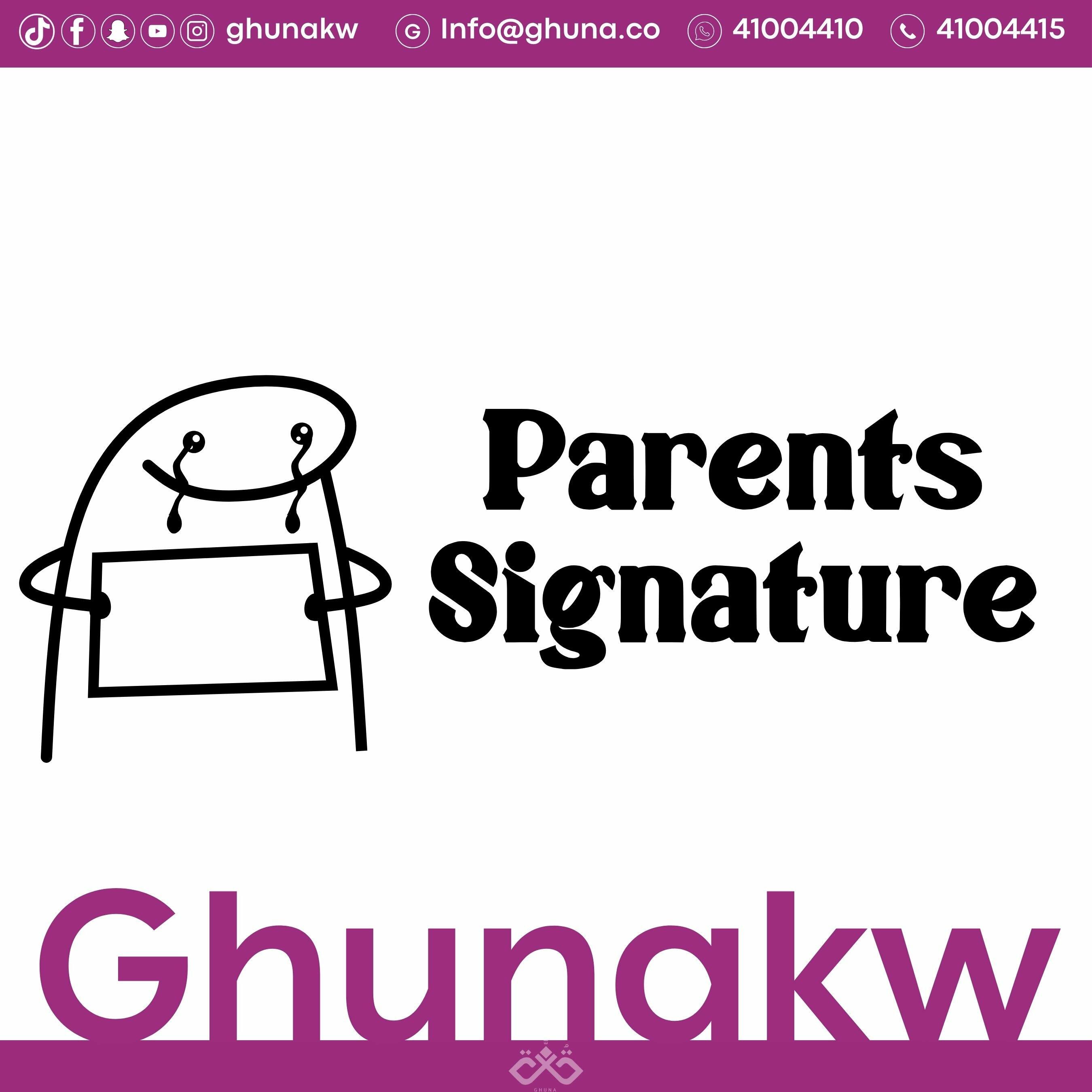 Parents Signature stamp-#0100ff-#6e6c6c image 0