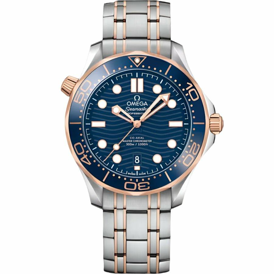 Omega Seamaster Two Tone silver and Rosegold Metal with Navy Dial image 0