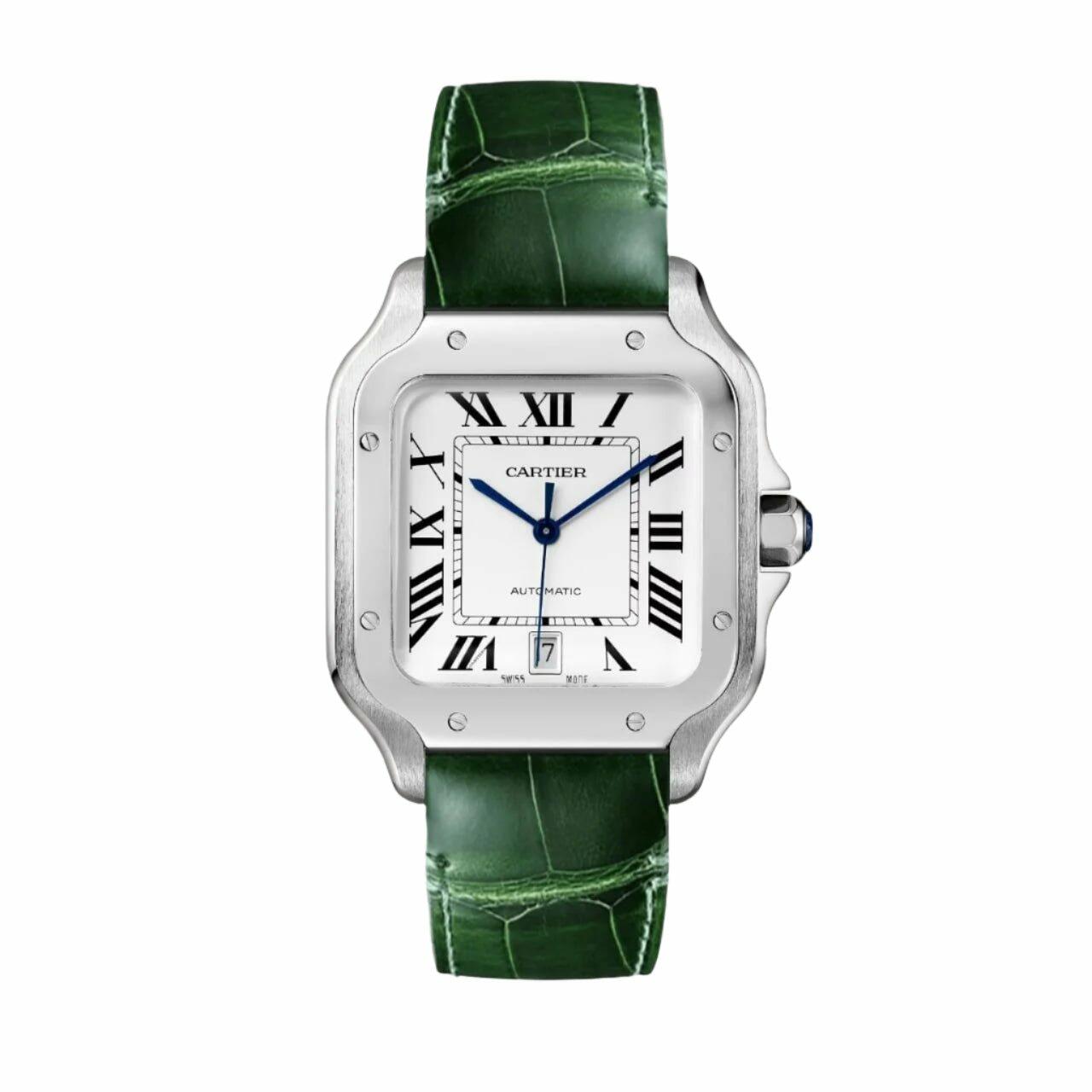 Cartier Santos Green leather image 0