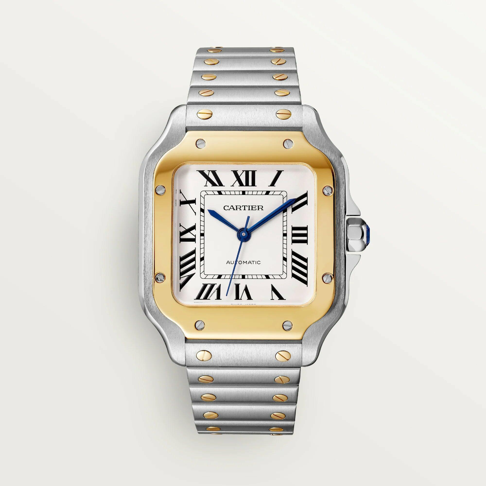 Cartier santos metal two tone white dial image 0