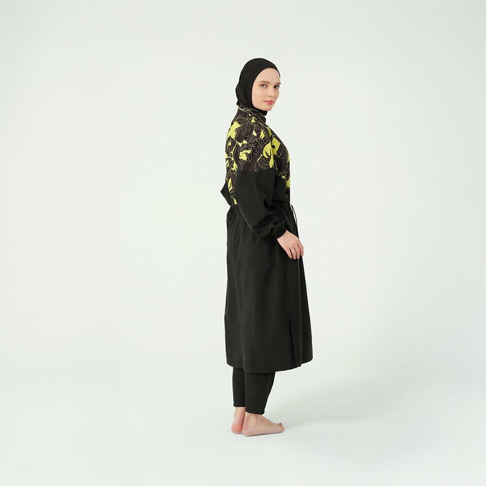 528-Black with green color top long-XXL image 6