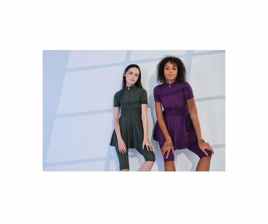 722-green short sleeve skirt-XL image 1