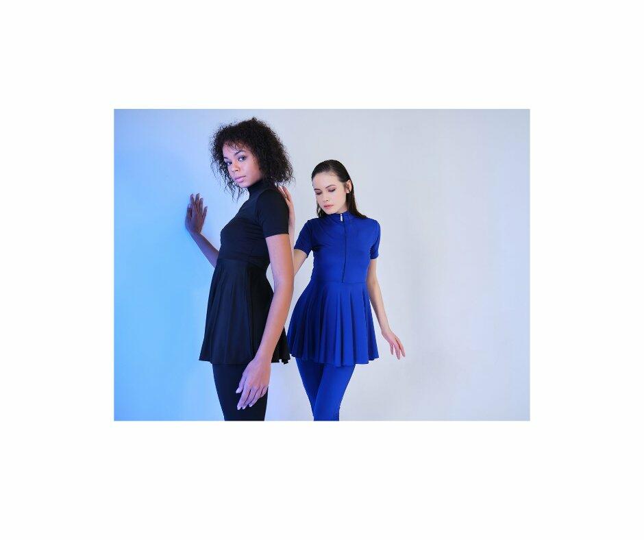 722-blue short sleeve skirt-XXXL image 3