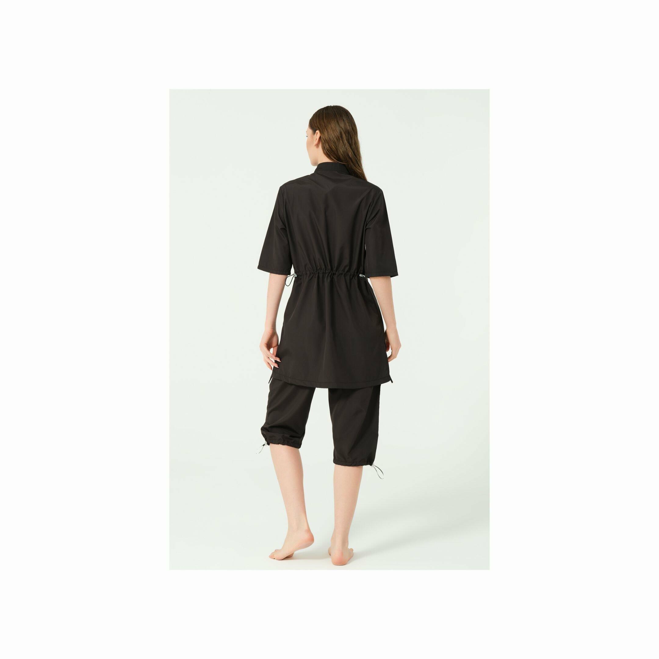 740-black wateproof plain short sleeve-XXL image 1