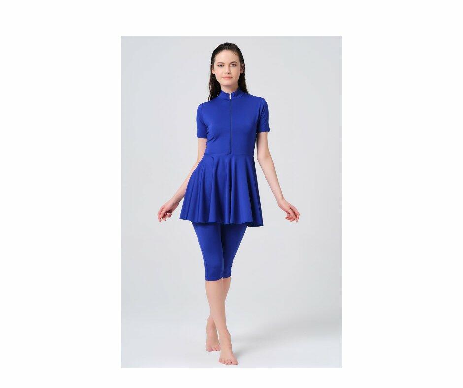 722-blue short sleeve skirt-XXXL image 0