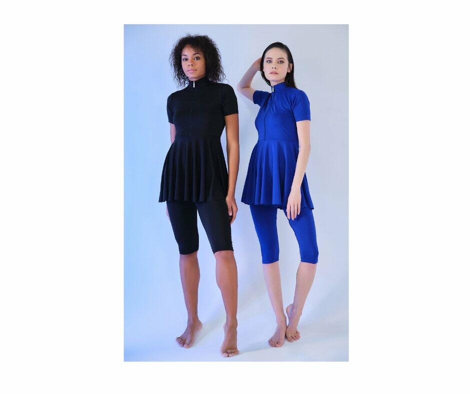 722-blue short sleeve skirt-XXXL image 1