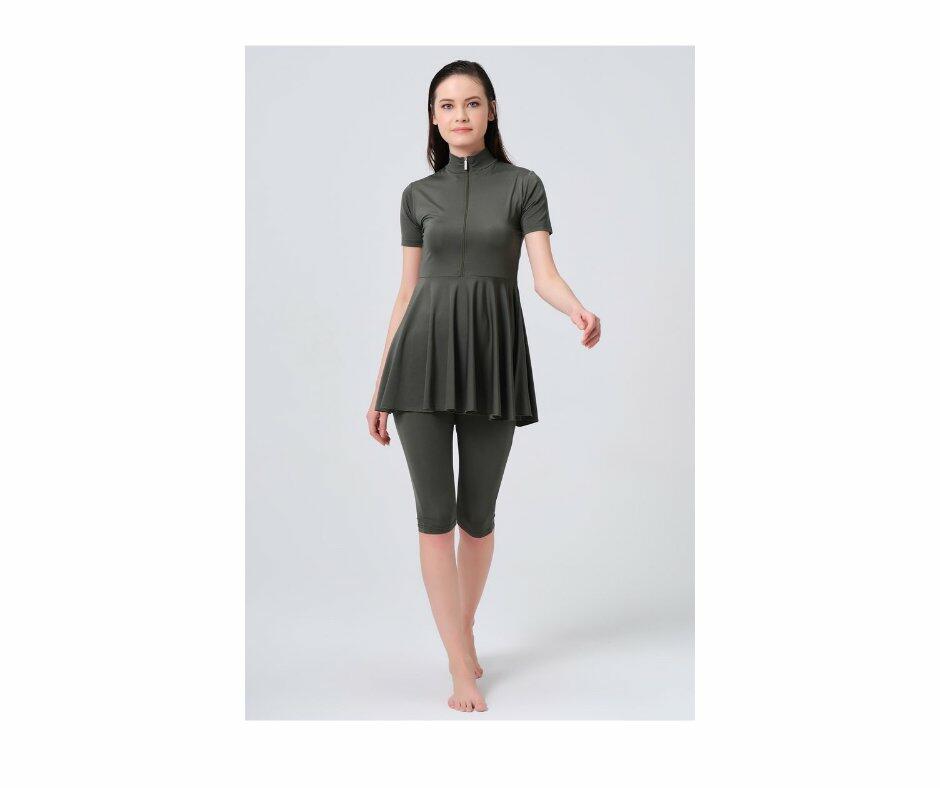 722-green short sleeve skirt-XL image 0