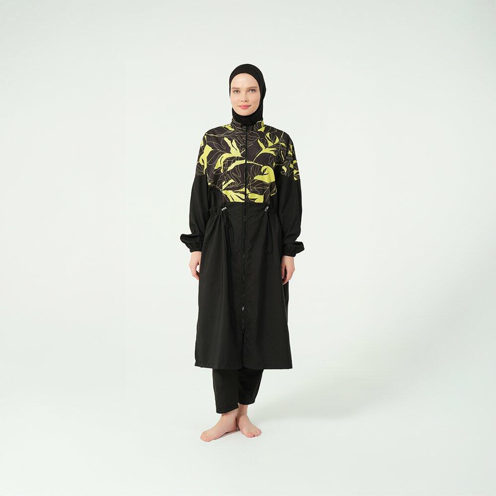 528-Black with green color top long-XXL image 0