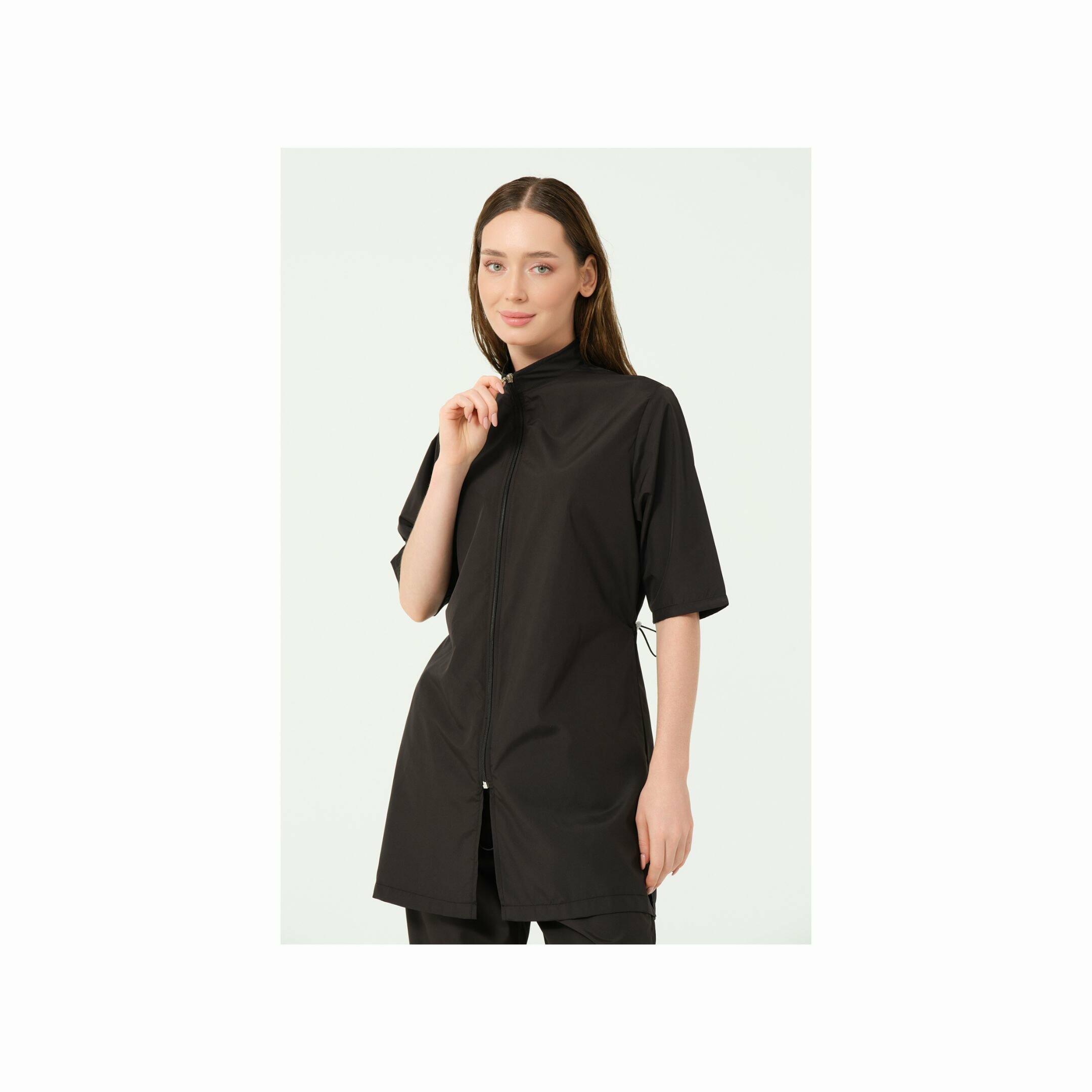 740-black wateproof plain short sleeve-XXL image 2