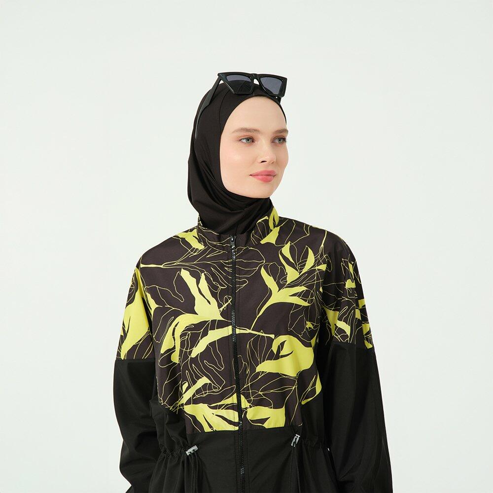 528-Black with green color top long-XXL image 7