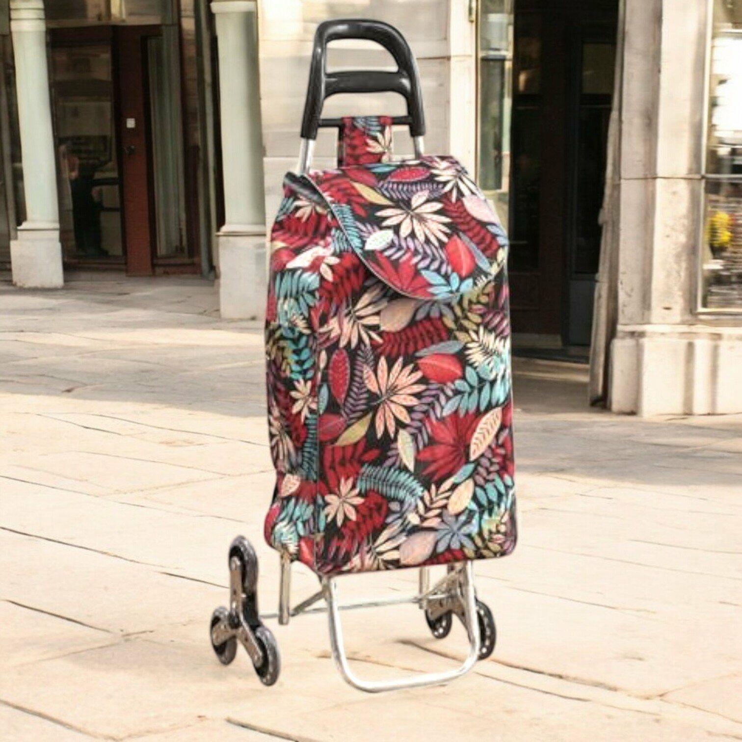 عربة يدوية قابلة للطي مع عجلات، مع حقيبة تسوق جيوب جانبية image 0