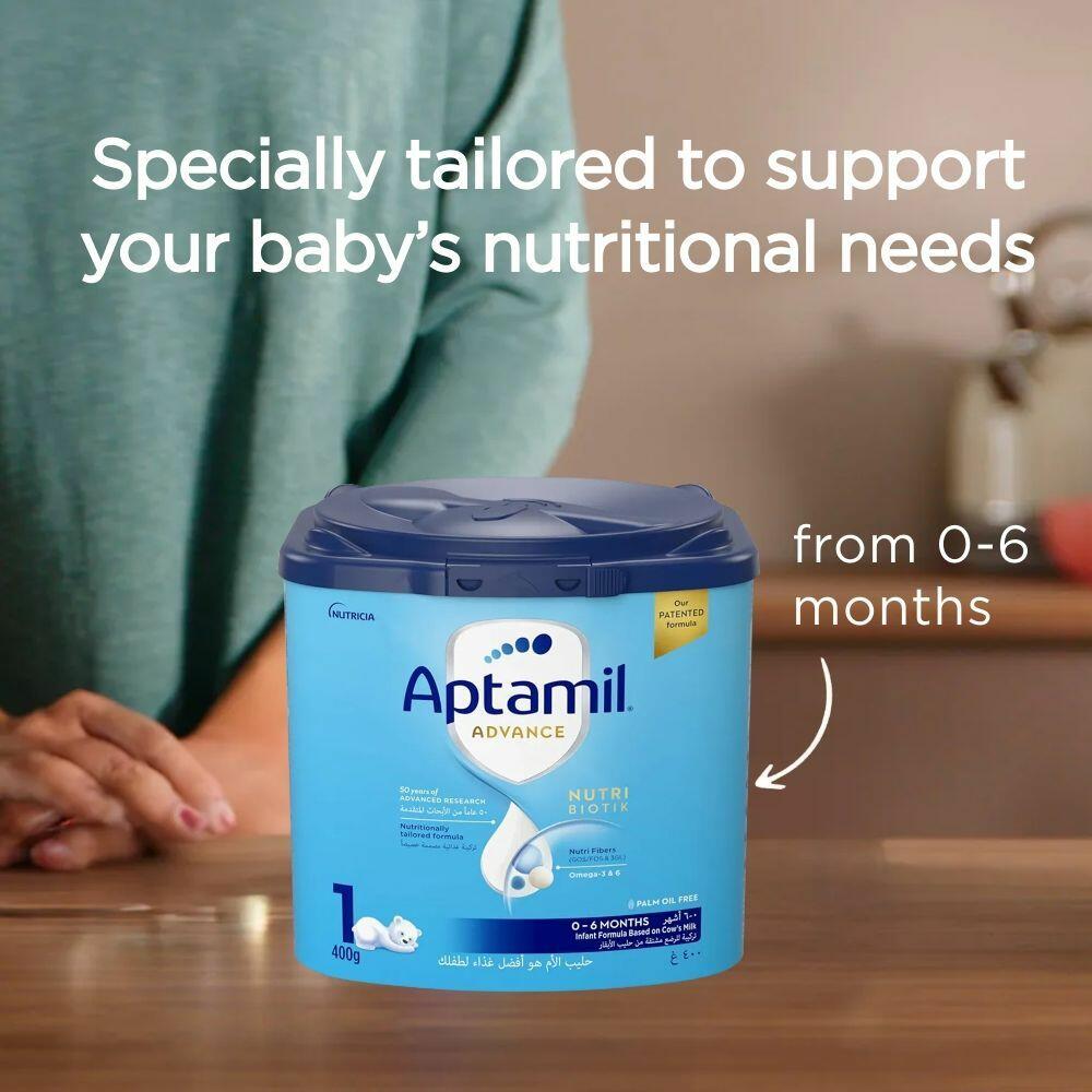 Aptamil Advance Infant Milk Formula, Palm Oil Free, 0-6 Months, 400g