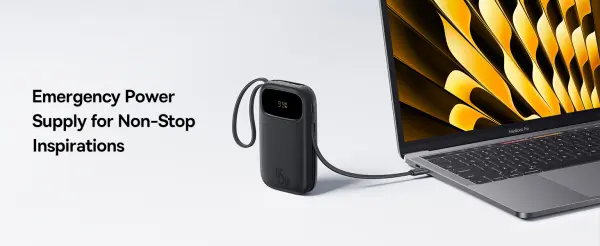 Baseus EnerFill FC31 Digital Display Power Bank  with 2 Built-in USB-C Cables 20000mAh 45W Black image 6