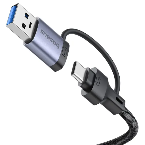 موزع منافذ بيسوس Baseus UltraJoy AIR بـ 4 منافذ USB 3.0 مداخل USB-A و Type-C - لون رمادي (ضمان سنتين) image 2
