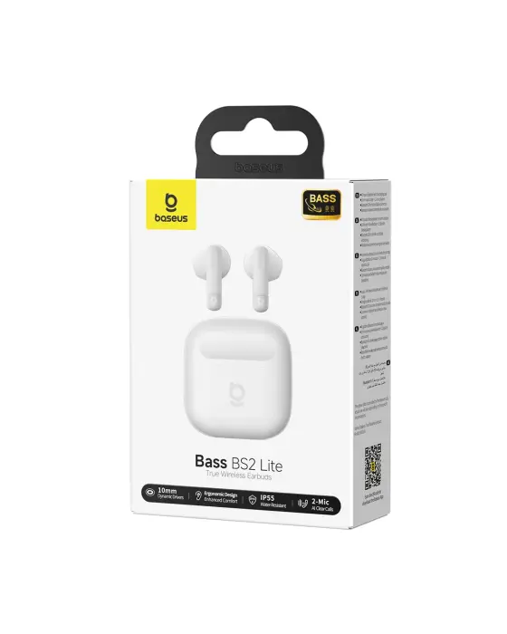 سماعة بلوتوث بيسوس Baseus BS2-Lite TWS ابيض ضمان سنتين image 1