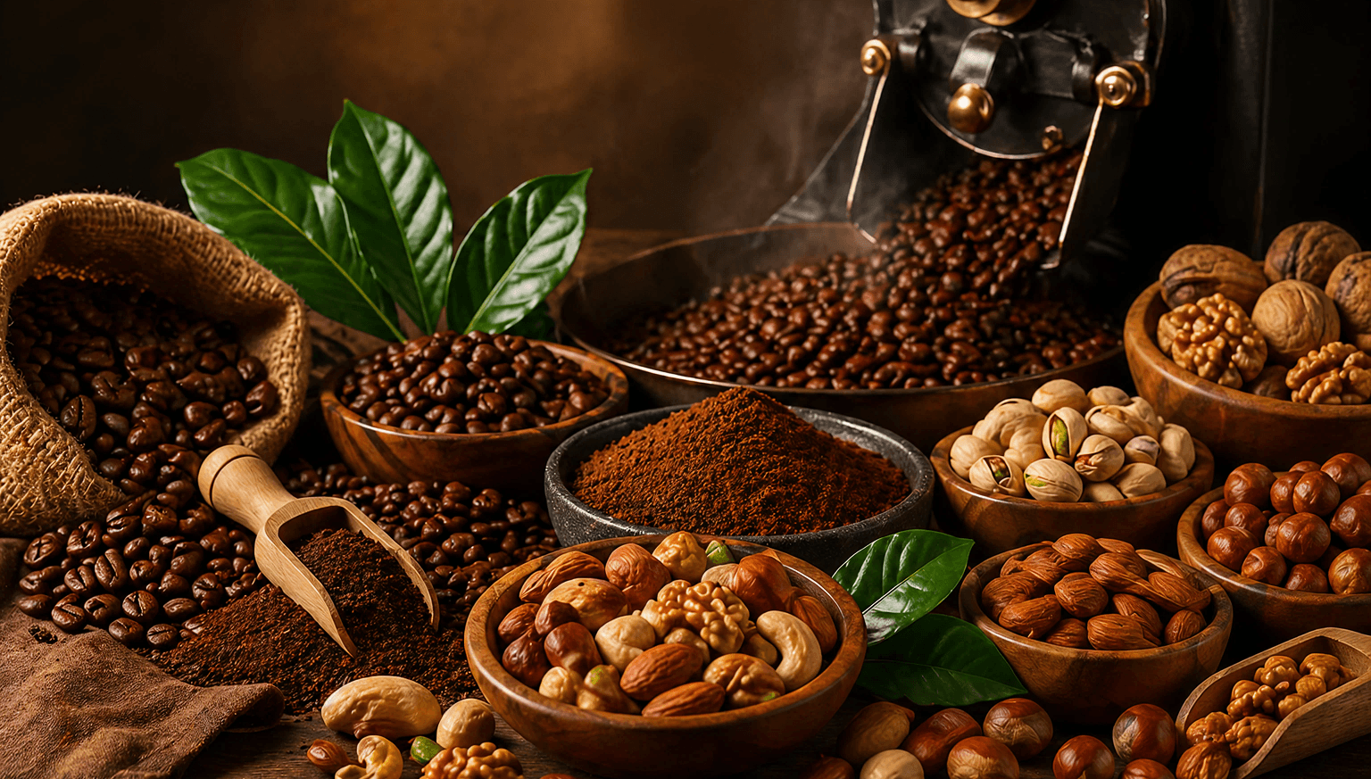 قهوة ومكسرات فاخرة