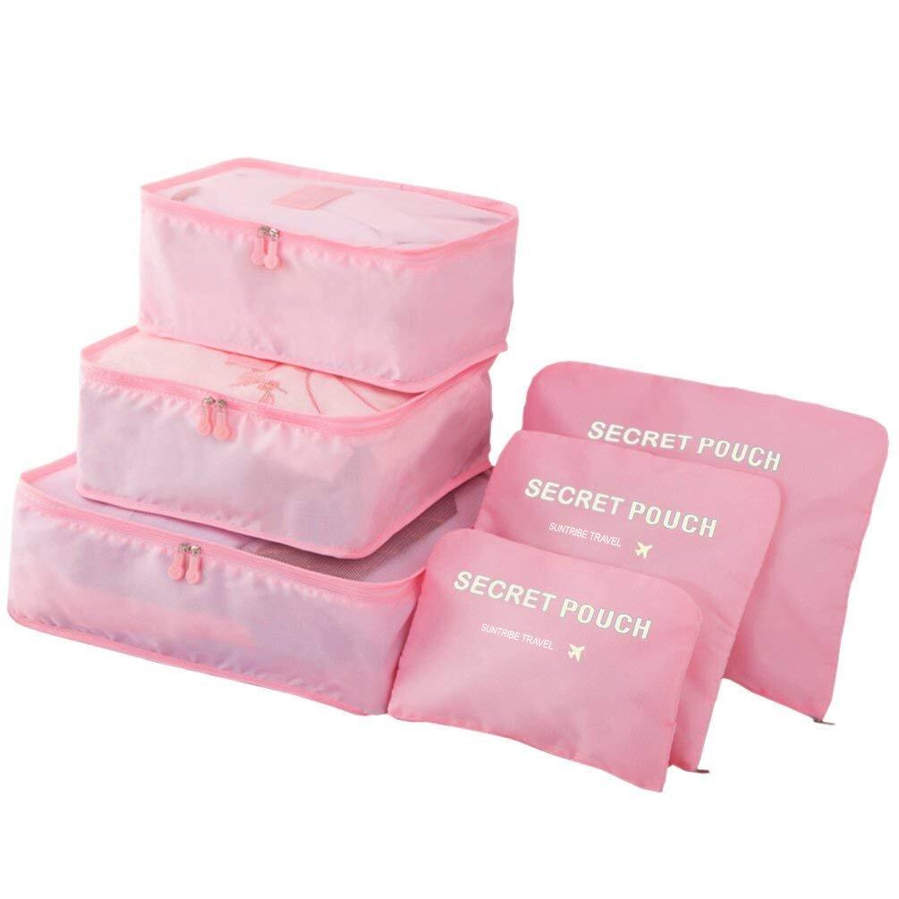 6 Pieces luggage Organizer-Pink image 0