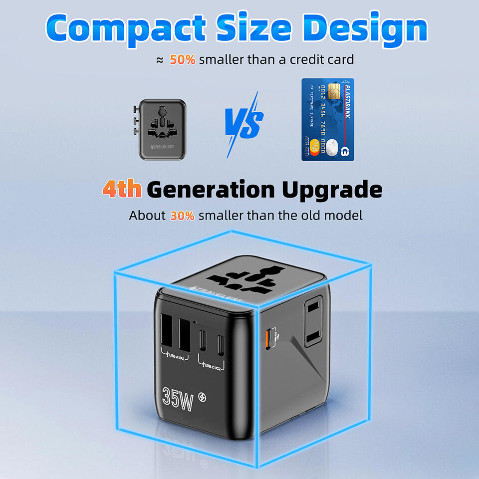 Travelest Universal Travel Adapter GaN 35W with 3 USB-C & 2 USB-A, AC 2500W, Works with 200+ Countries image 5