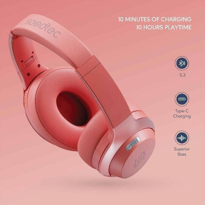 Soundtec By Porodo Wireless Headphone High-Clarity Mic With ENC Environment Noise Cancellation image 5