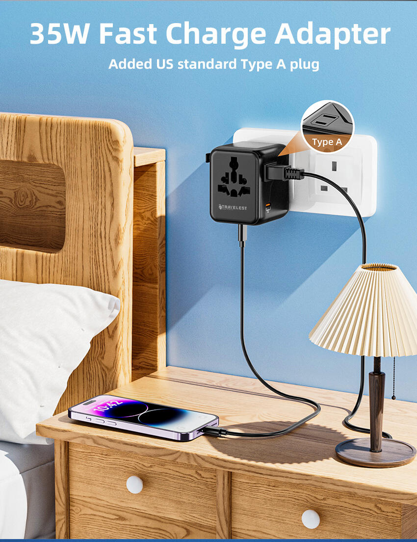 Travelest Universal Travel Adapter GaN 35W with 3 USB-C & 2 USB-A, AC 2500W, Works with 200+ Countries image 14