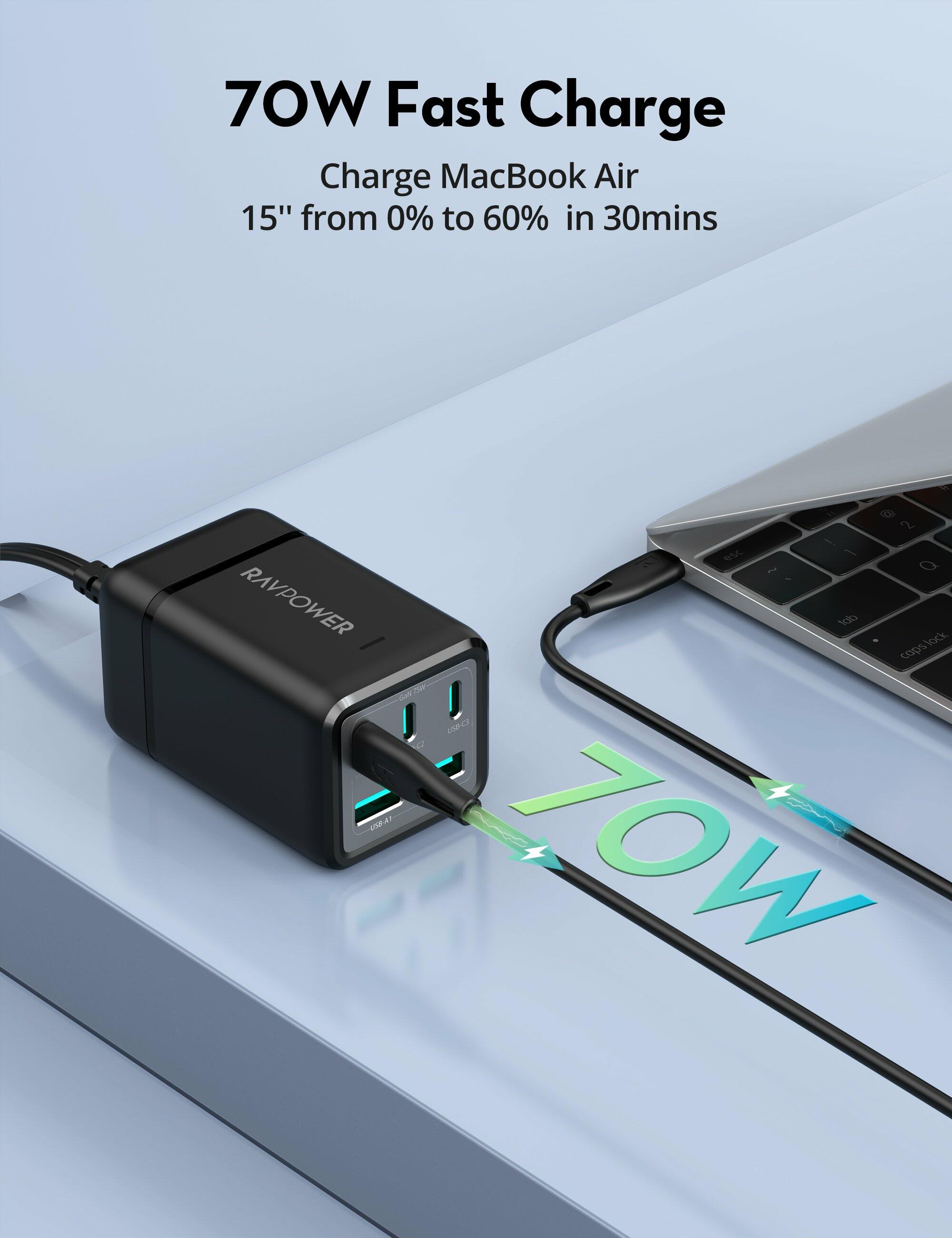 Ravpower 75W 5-port Portable Charger RP-PC1045 - Black image 1
