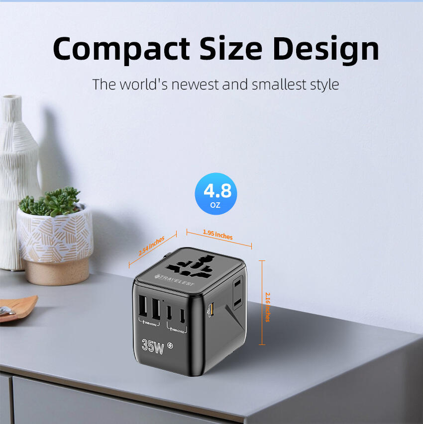 Travelest Universal Travel Adapter GaN 35W with 3 USB-C & 2 USB-A, AC 2500W, Works with 200+ Countries image 12